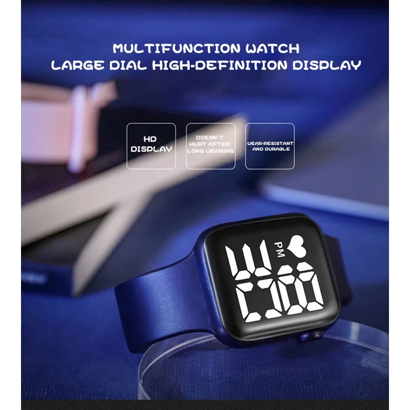 Relógio Feminino LED quadrado à prova d'água digital masculino Esportes