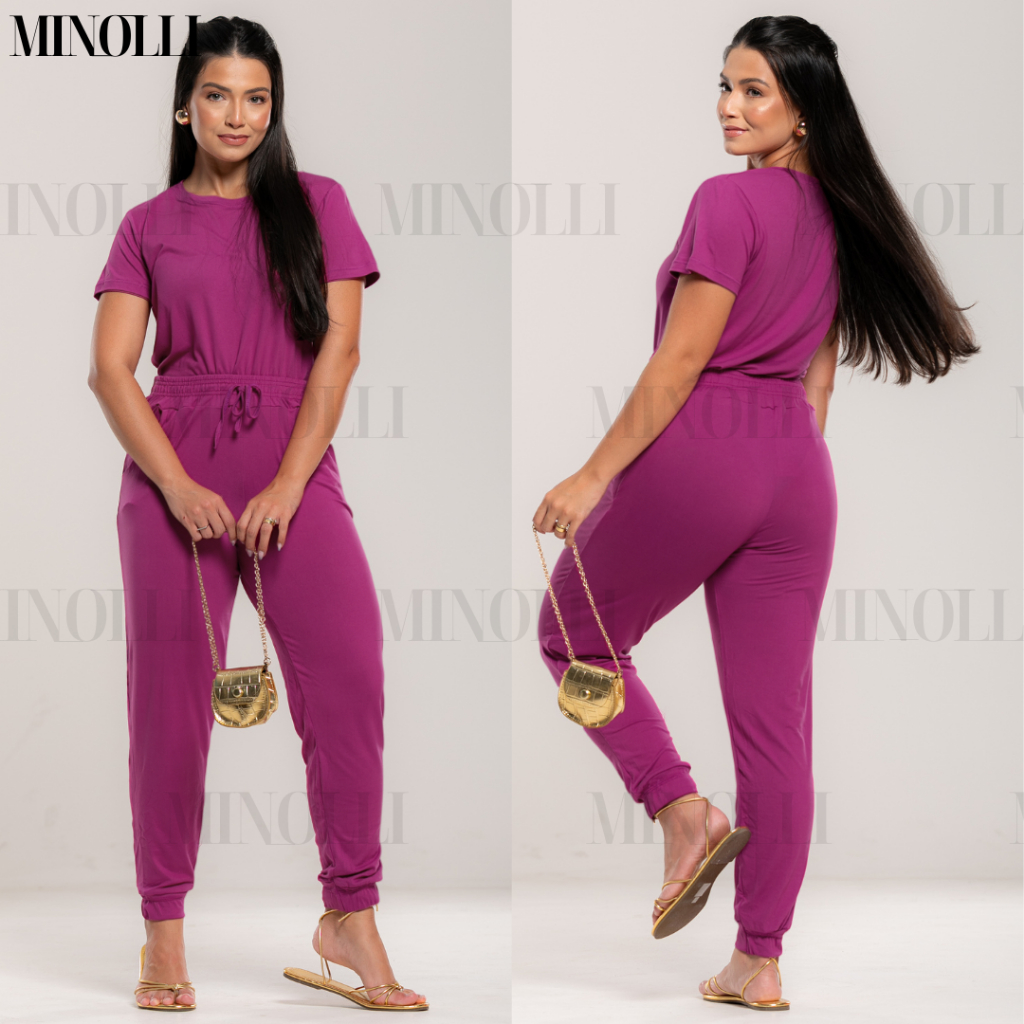 Conjunto Feminino Malha Suede Light Calça Jogguer Blusa Feminina Confortável Fardamento Roupa