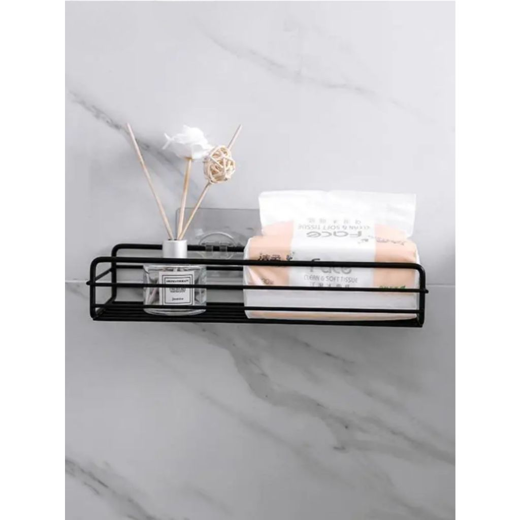 Kit Suporte Prateleira Porta Shampoo de Canto e Reto Com Adesivo Organizador