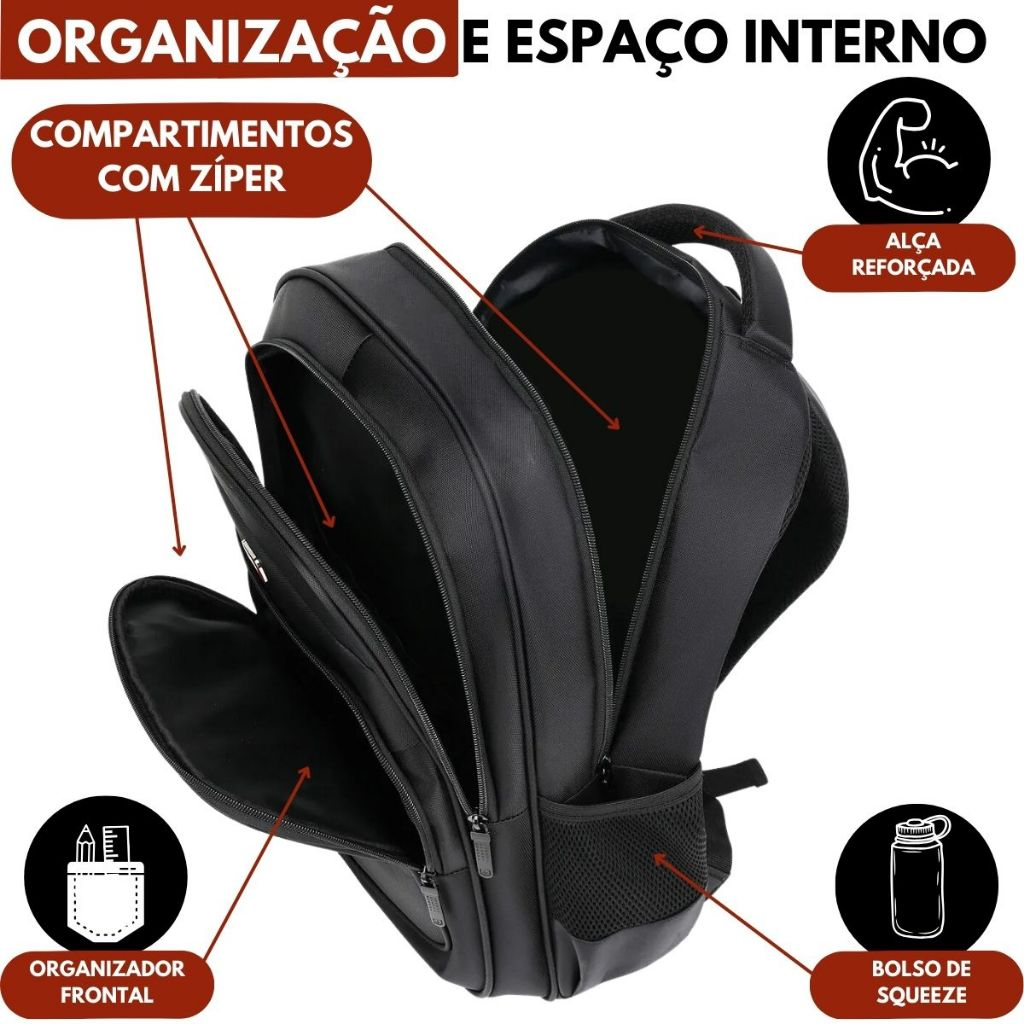 Mochila Bolsa Reforçada Notebook Resistente Trabalho Faculdade Coreana
