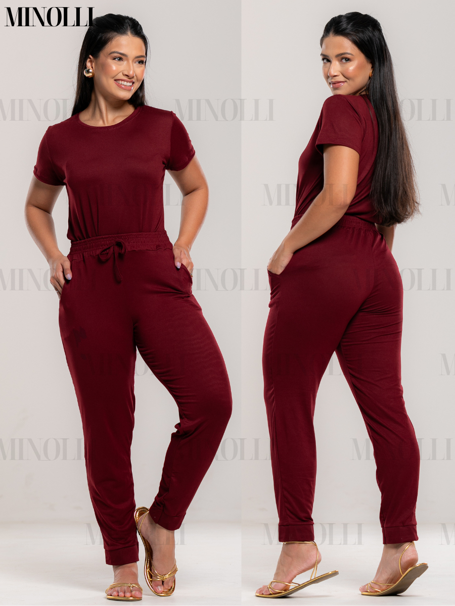 Conjunto Feminino Malha Suede Light Calça Jogguer Blusa Feminina Confortável Fardamento Roupa