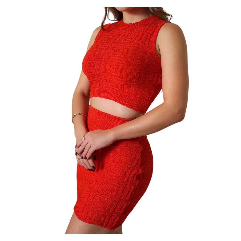 Conjunto Feminino Cropped e Saia Tricot Modal Moda Verão 2025