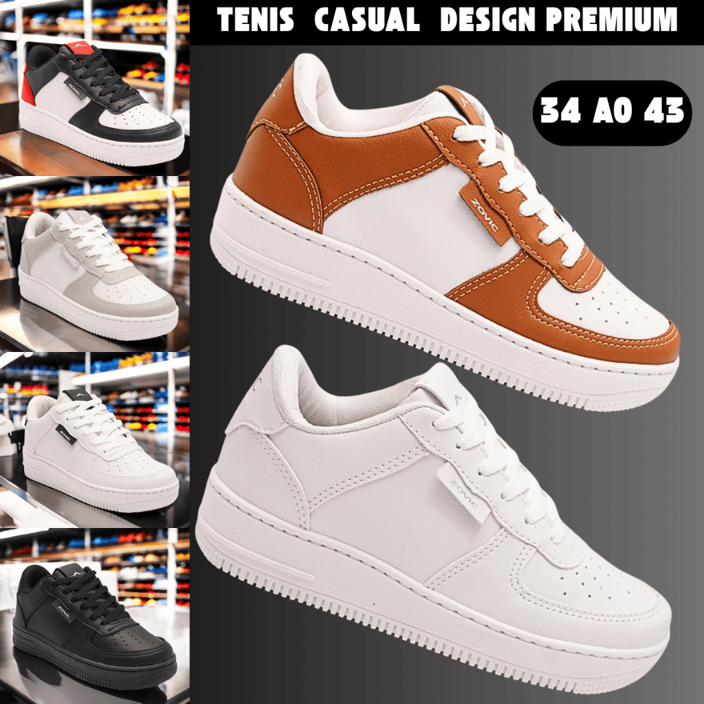 Tênis Feminino Branco Casual Confortavel Blogueira Leve Solado Macio Runner Super Macio Promocao
