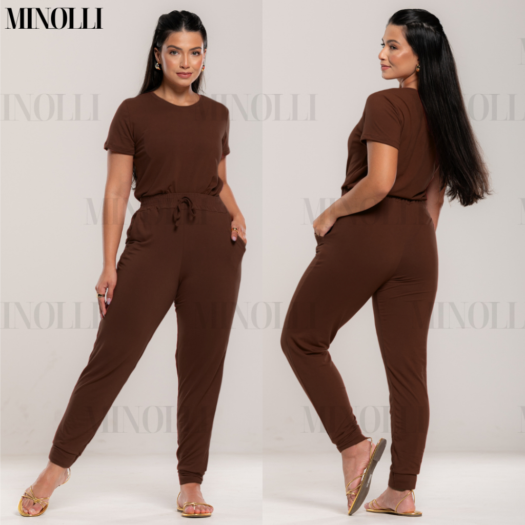 Conjunto Feminino Malha Suede Light Calça Jogguer Blusa Feminina Confortável Fardamento Roupa