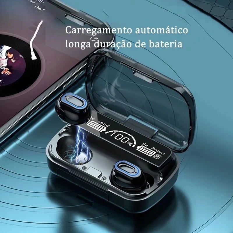 Kit M10 Bluetooth 5.3 Fones de ouvido sem fio TWS estéreo com carregador Power Bank