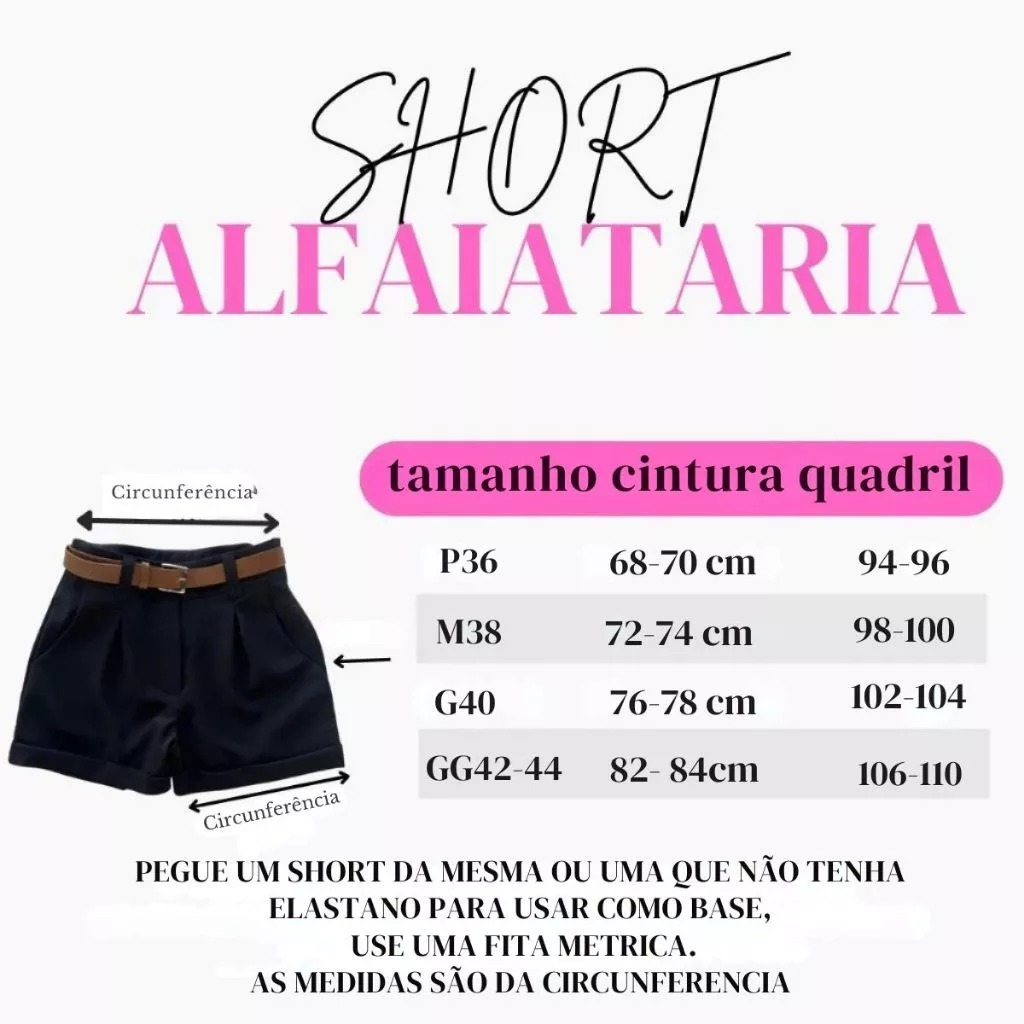 Short Alfaiataria Feminino Cintura Alta Com Bolso Com Cinto ENVIO IMEDIATO
