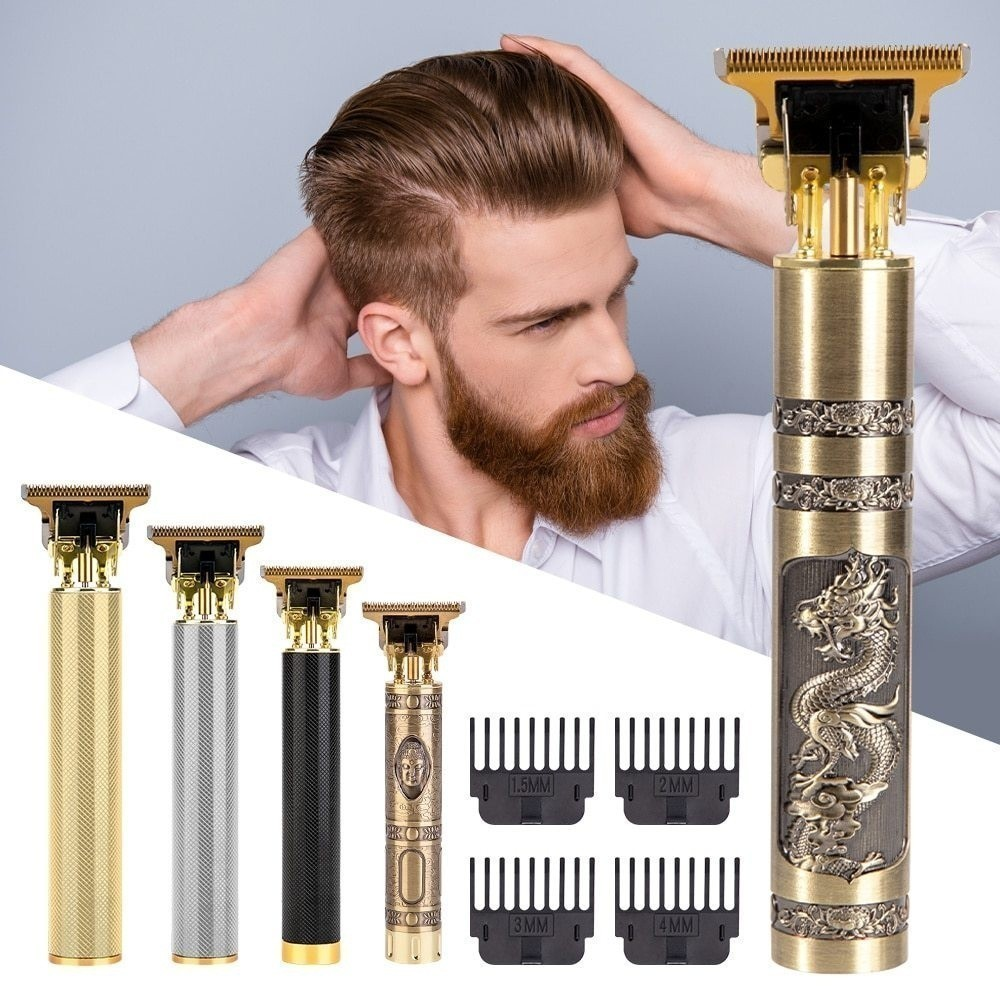 Máquina De Cortar Cabelo Para Barba Masculina Designer Aleatório Elétrico Etilo Proficional