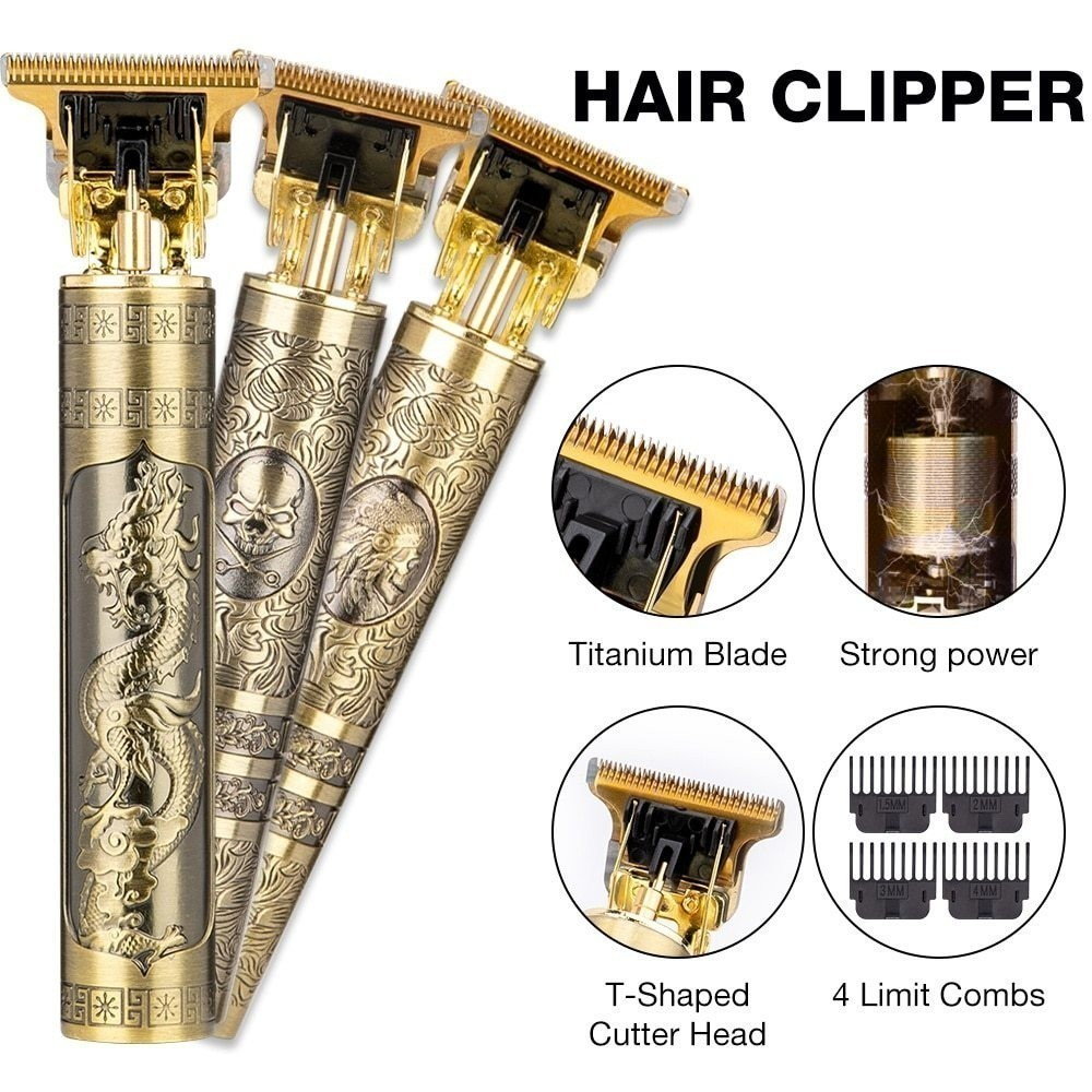 Máquina De Cortar Cabelo Para Barba Masculina Designer Aleatório Elétrico Etilo Proficional